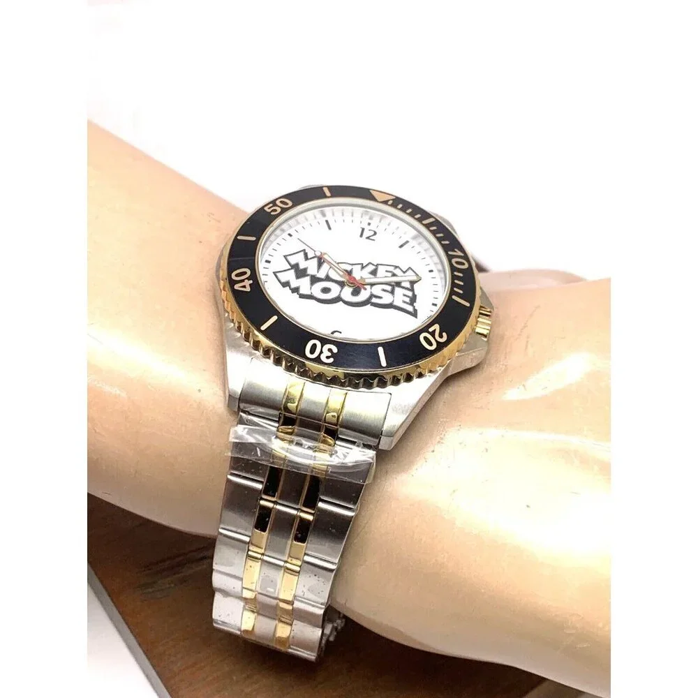 Disney Mickey Mouse Men's Watch WDS000695 Quartz Two Tone Stainless Steel 43mm